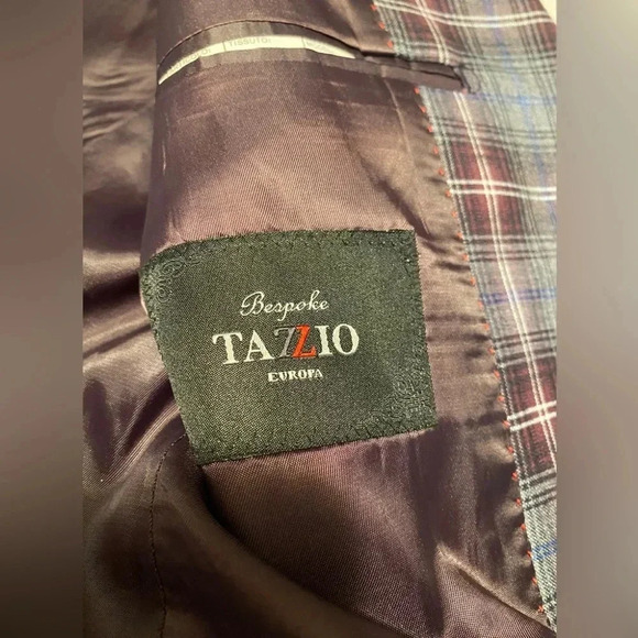 Men’s Bespoke Tazzio Skinny Fit Plaid Two Piece Suit - Picture 9 of 16